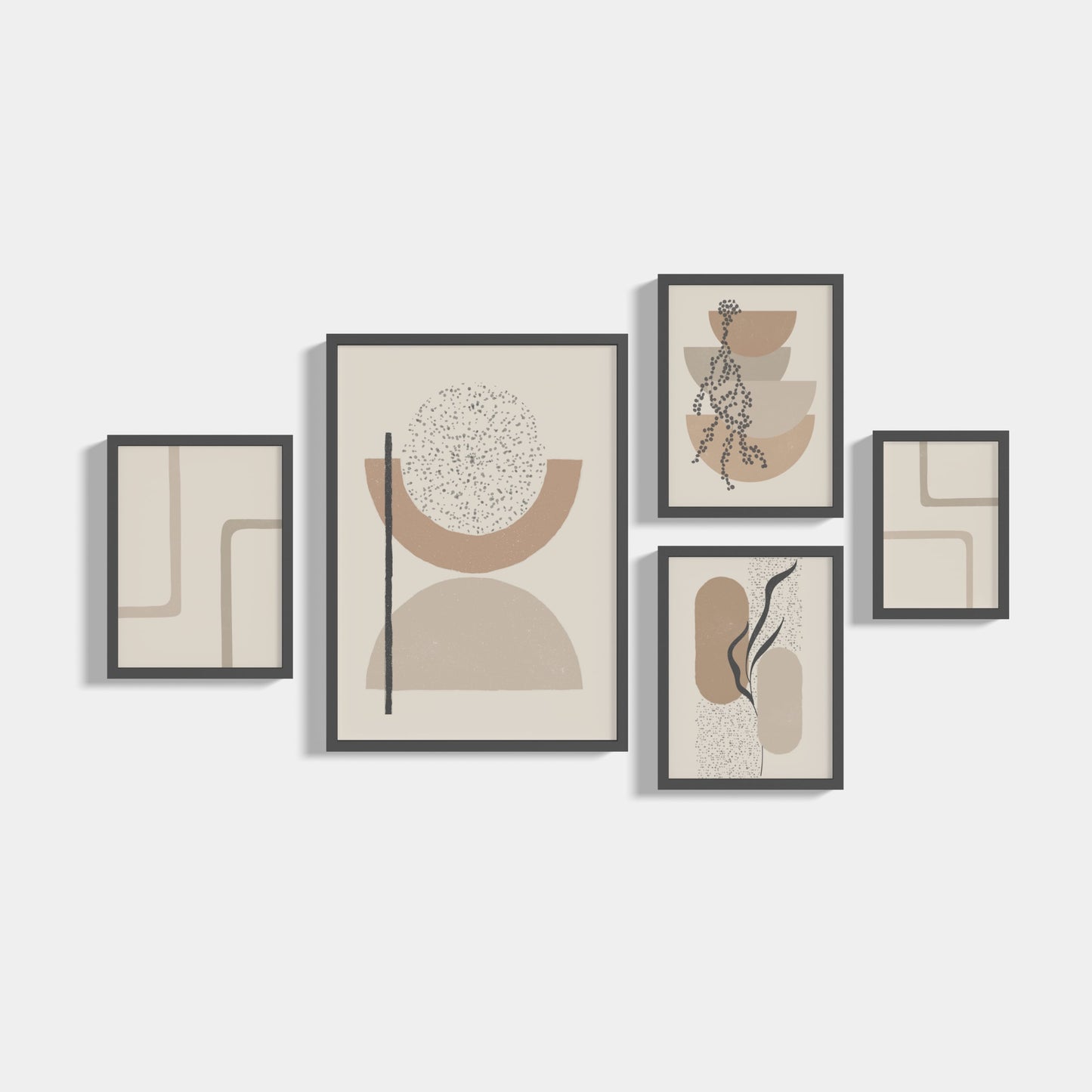 Set of 5 Minimal Beige posters