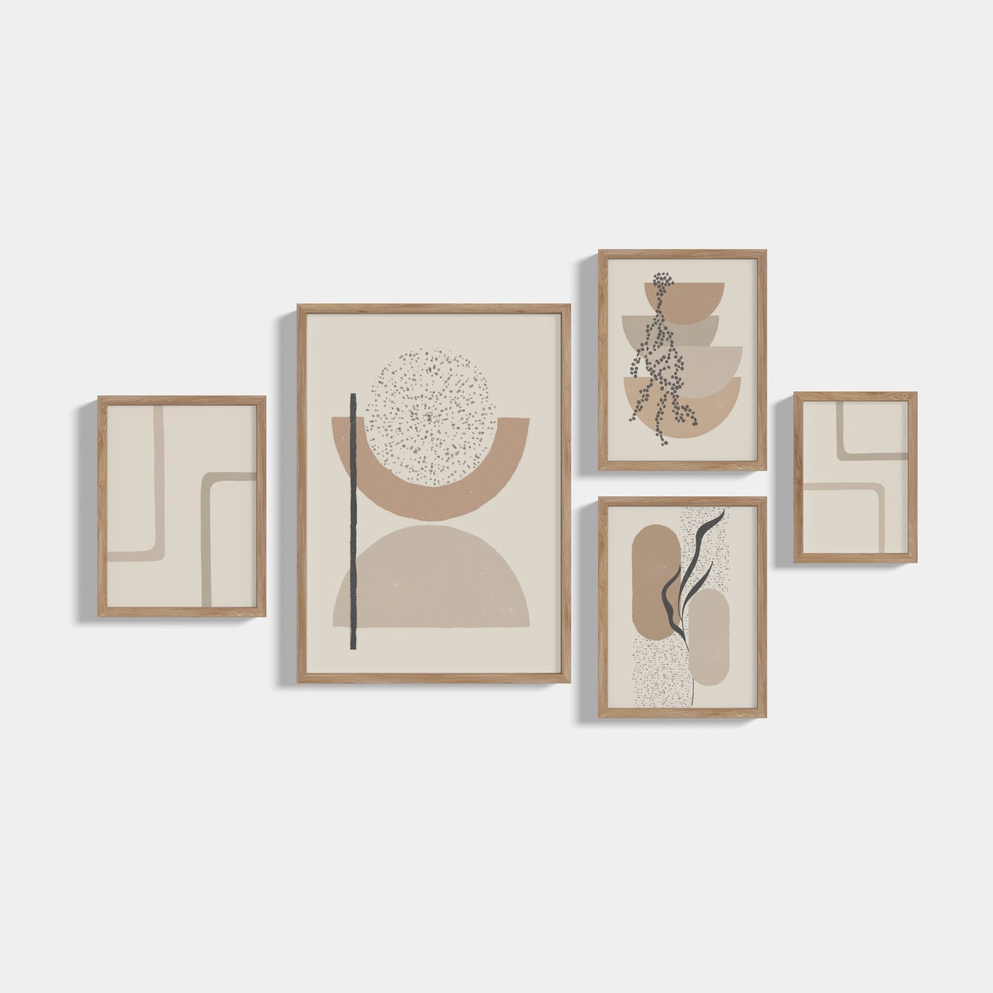 Set of 5 Minimal Beige posters