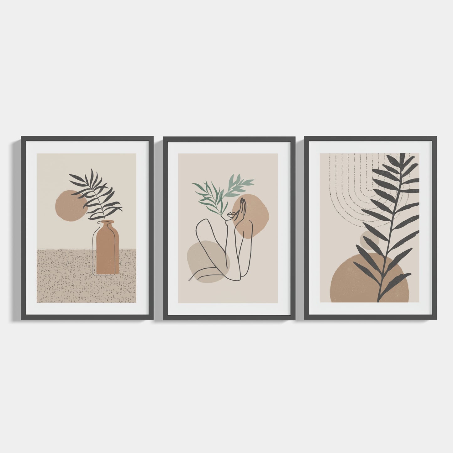 Set of 3 posters Minimal Beige II.