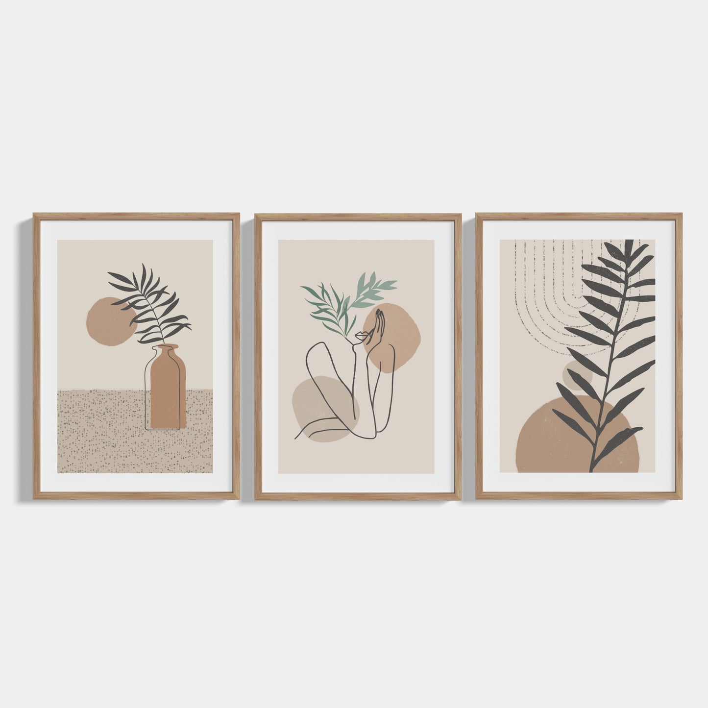 Set of 3 posters Minimal Beige II.