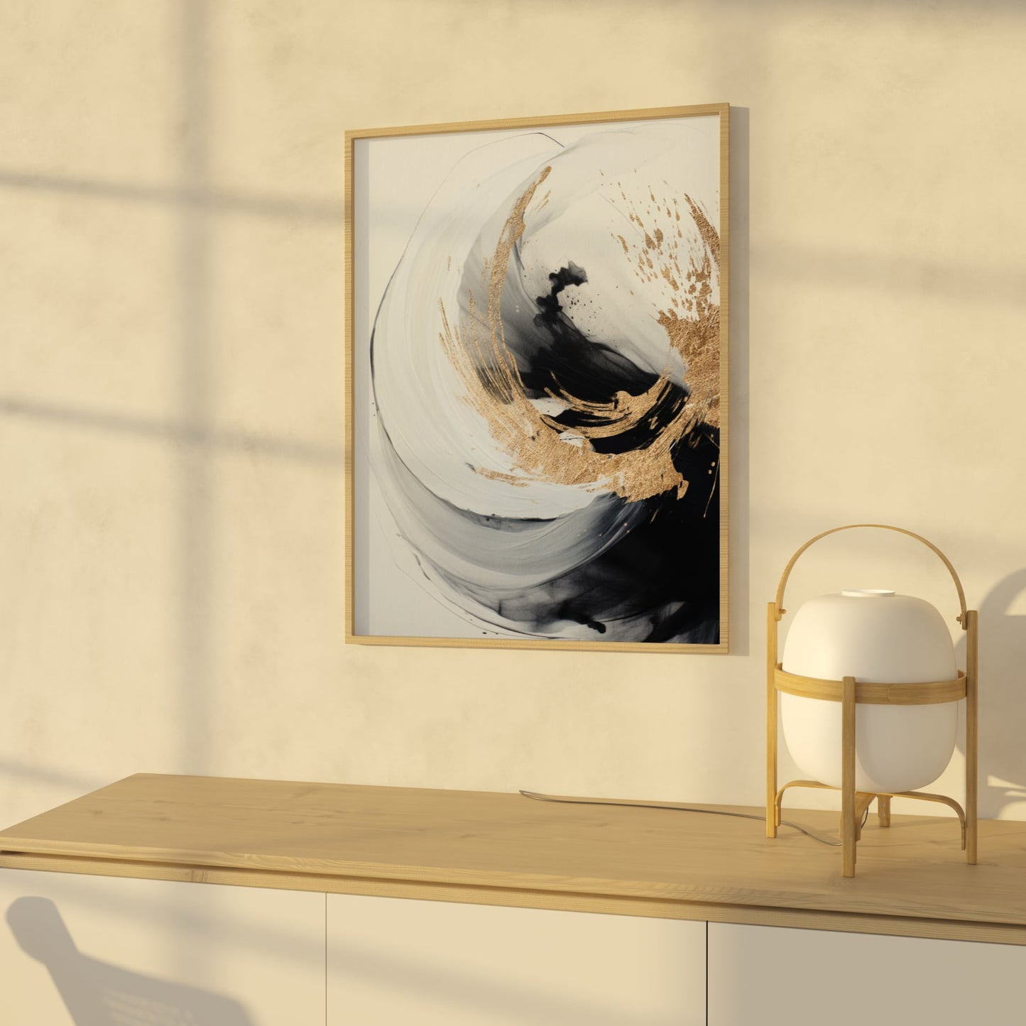 Abstract poster Golden reflection