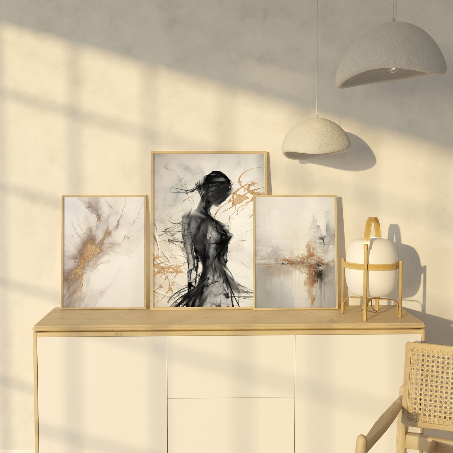 Abstract poster Golden play of light