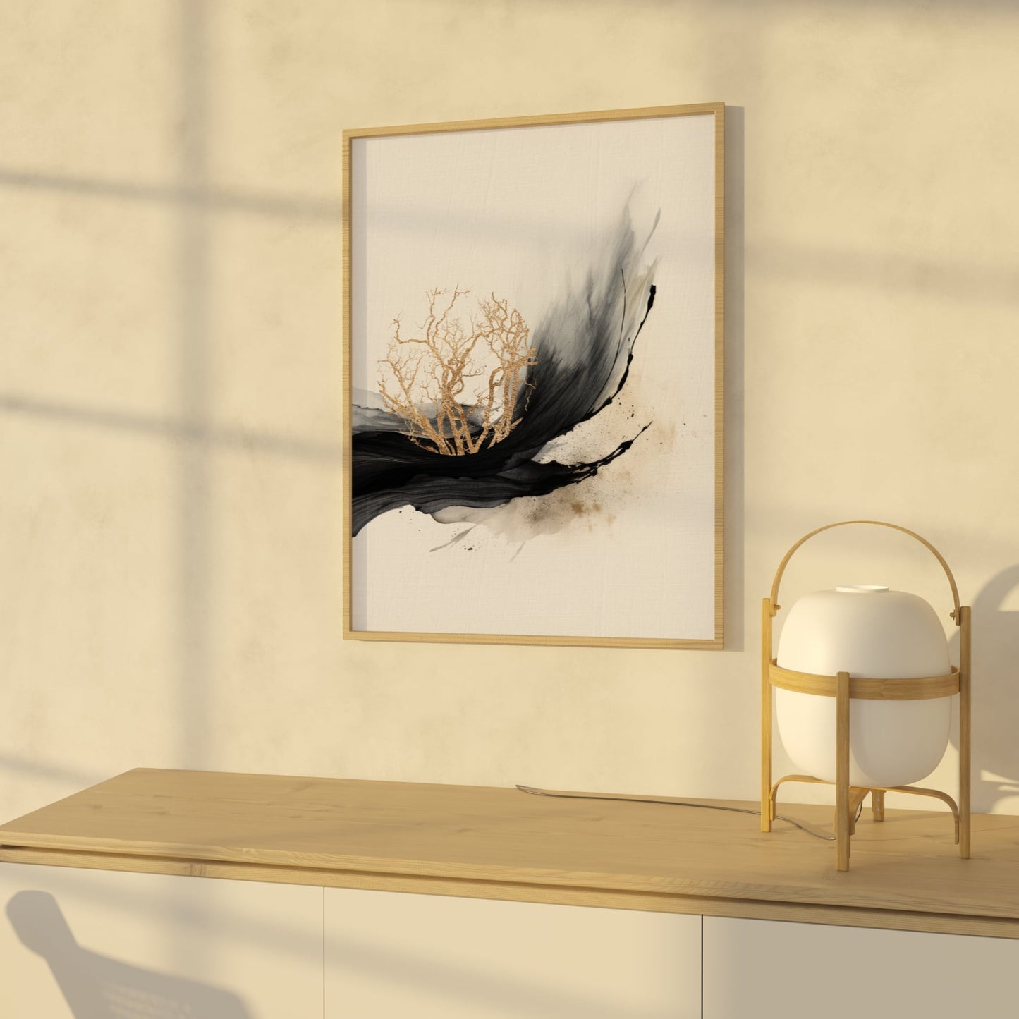 Abstract poster Golden touch