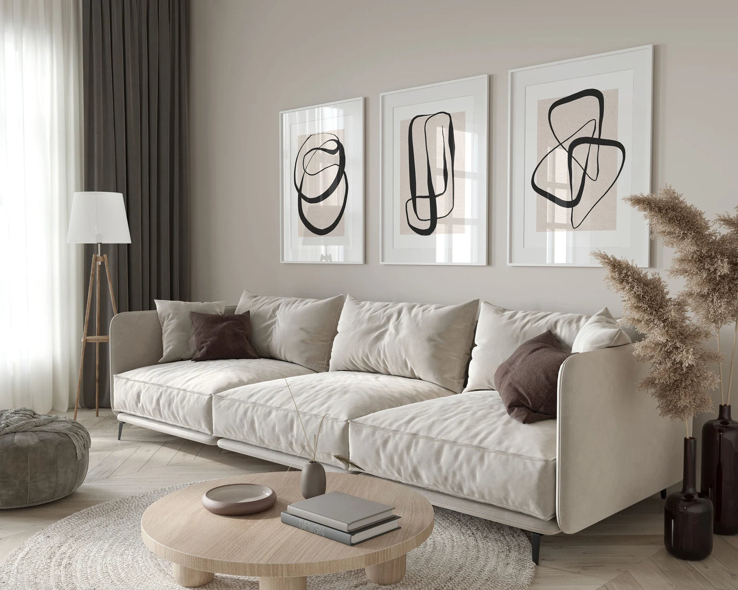 Abstract Poster "Lines on Beige" No. 1