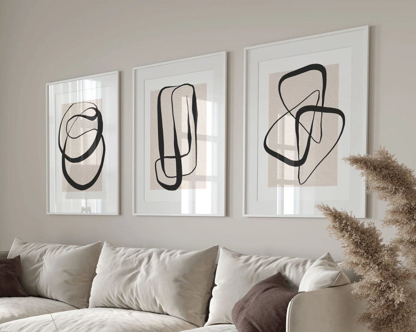 Abstract Poster "Lines on Beige" No. 1