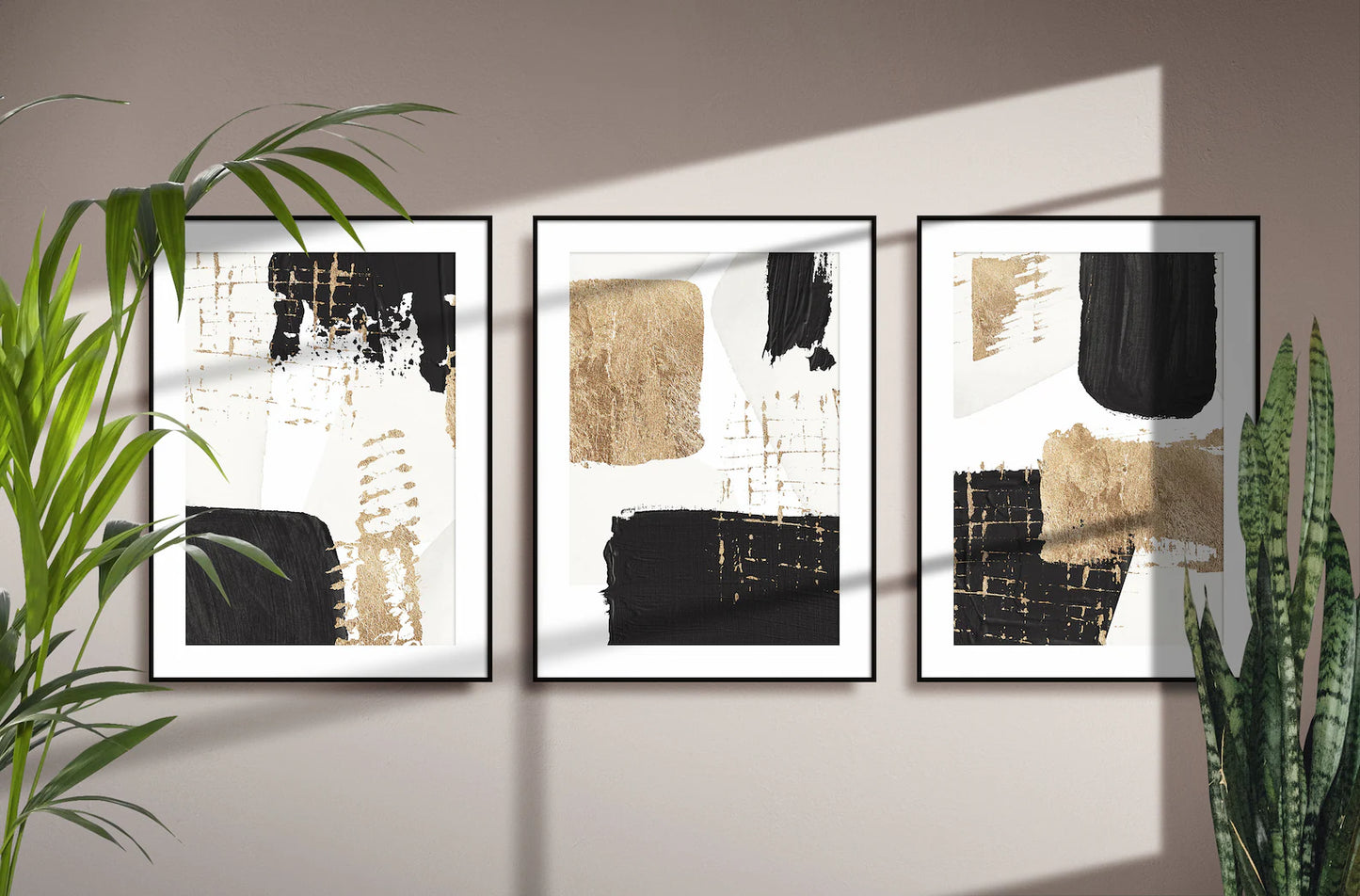Abstract Poster "Gold on Black" No. 1