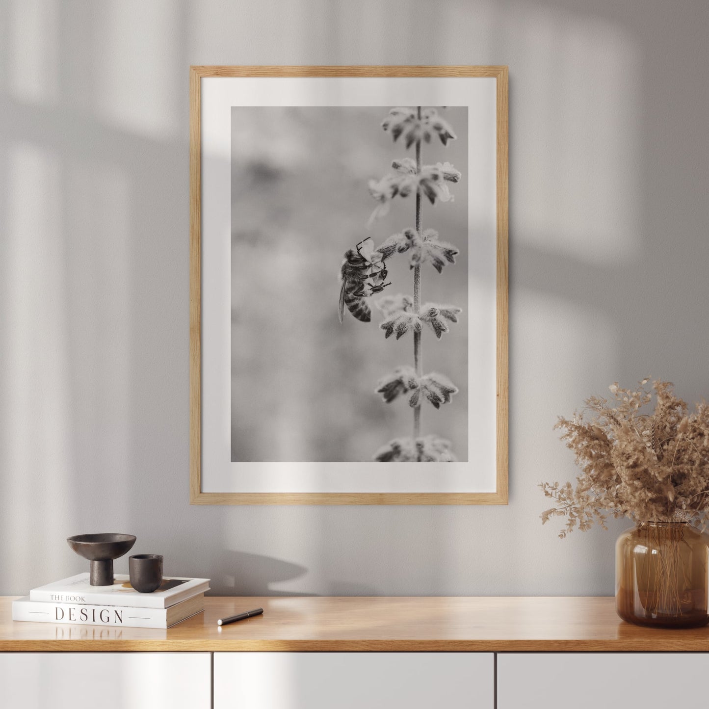 Poster with a photo of a bee