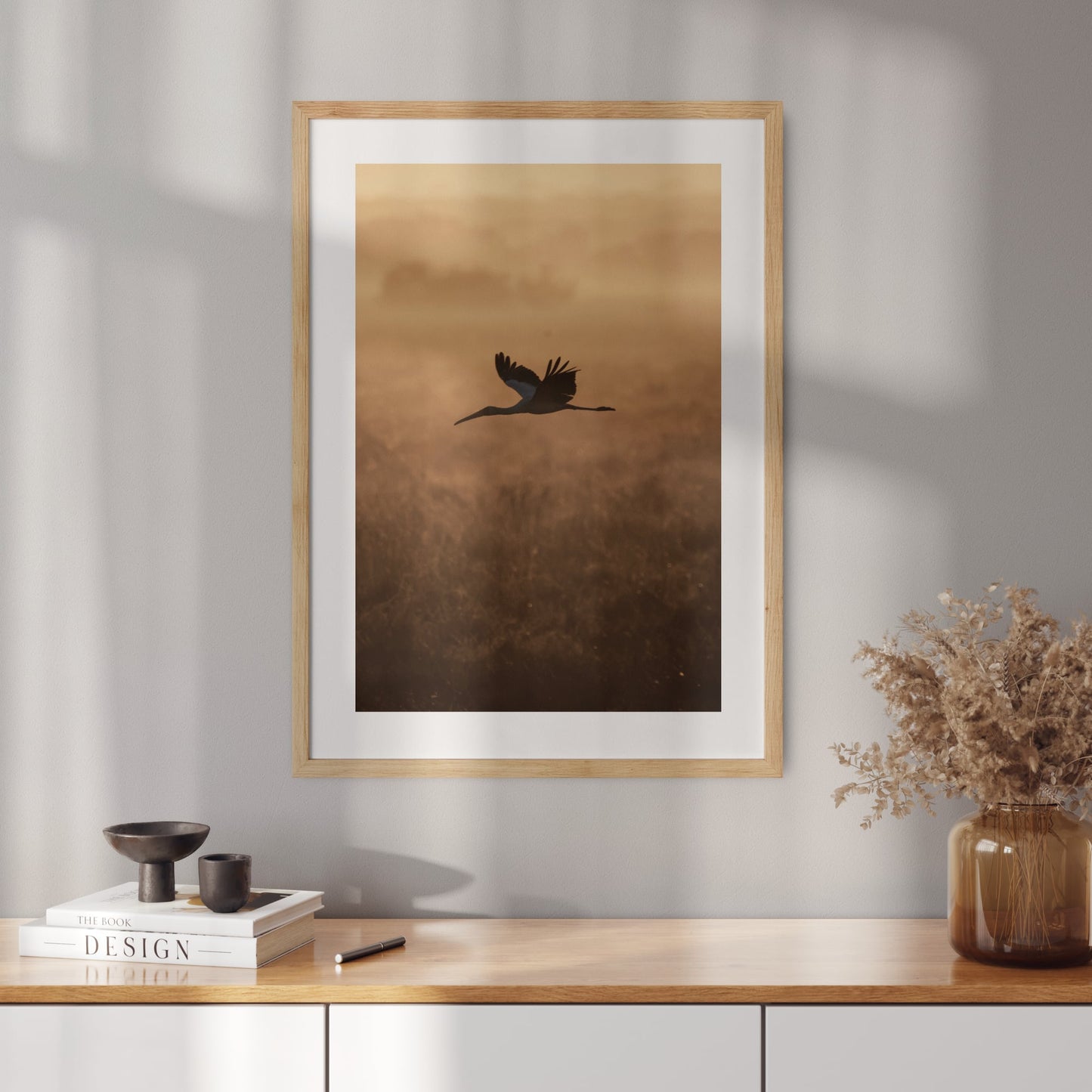Poster with a photo of a flying bird