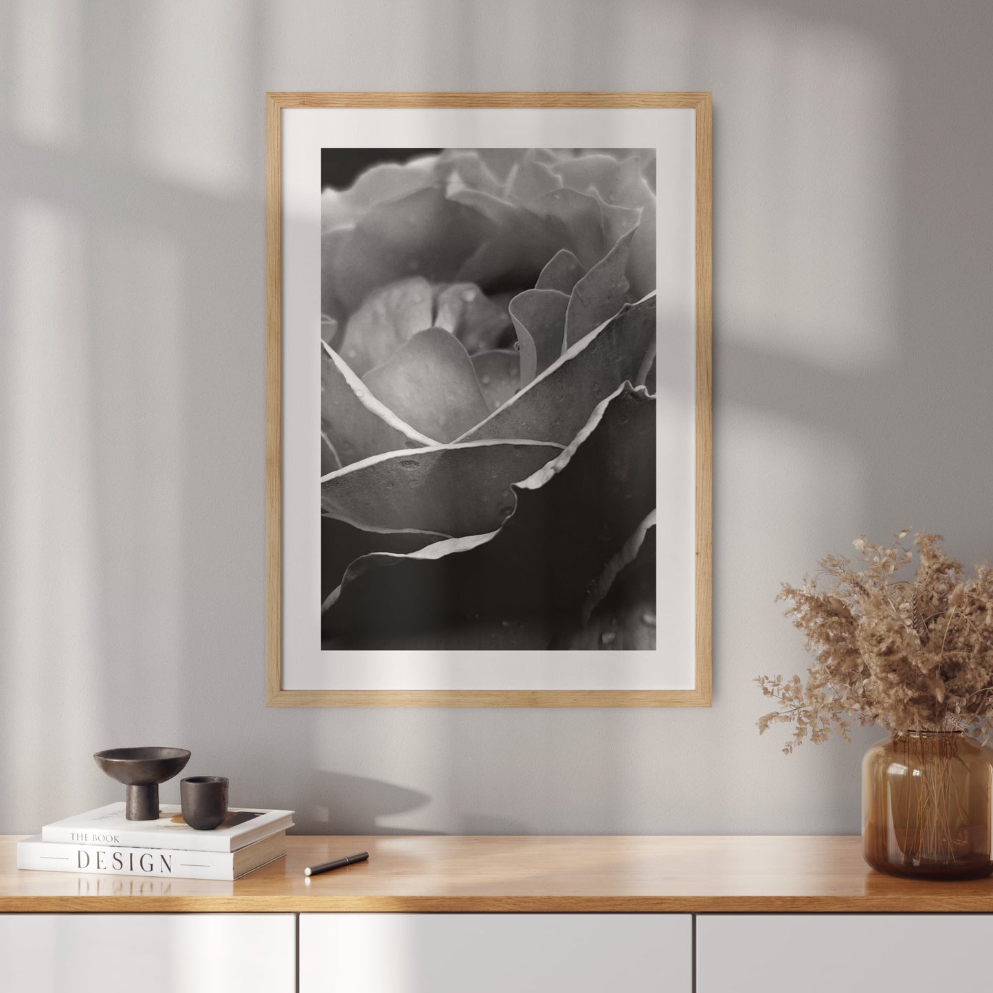 Poster with a photo of a rose