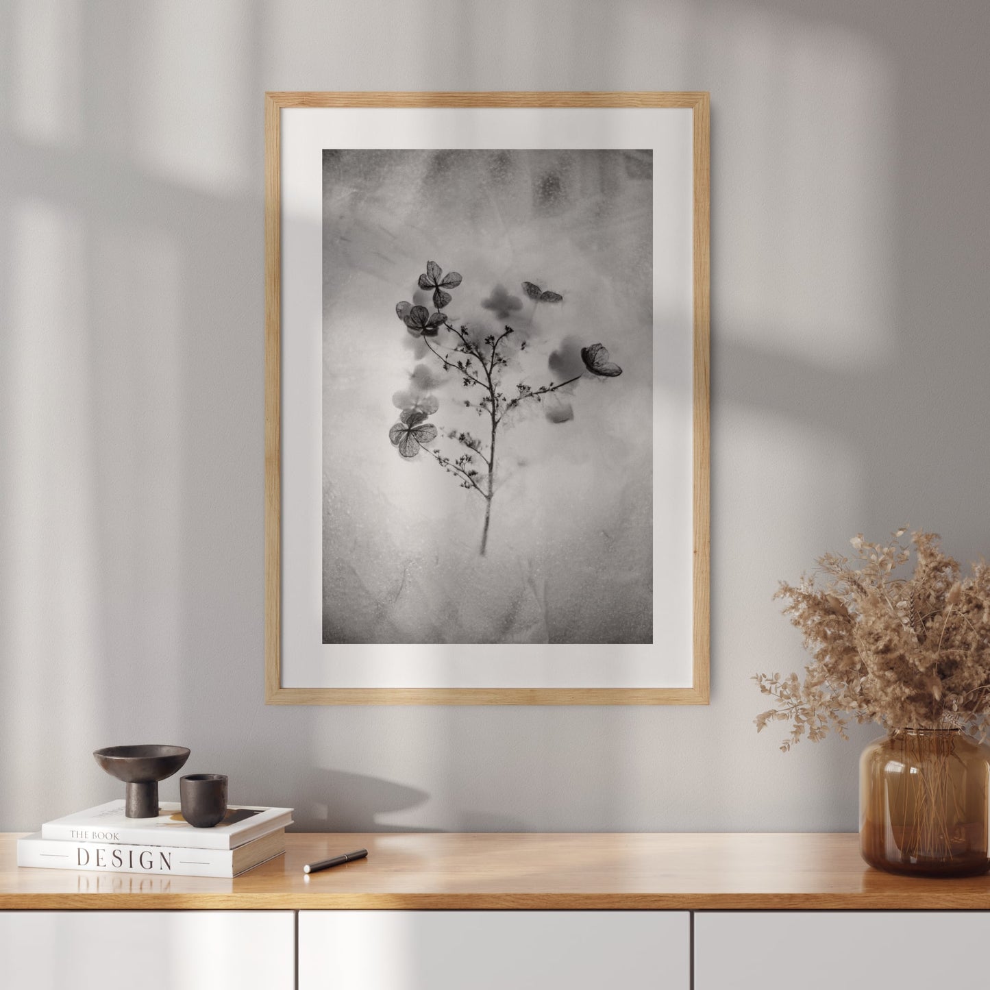 Poster with a photo of a dried flower