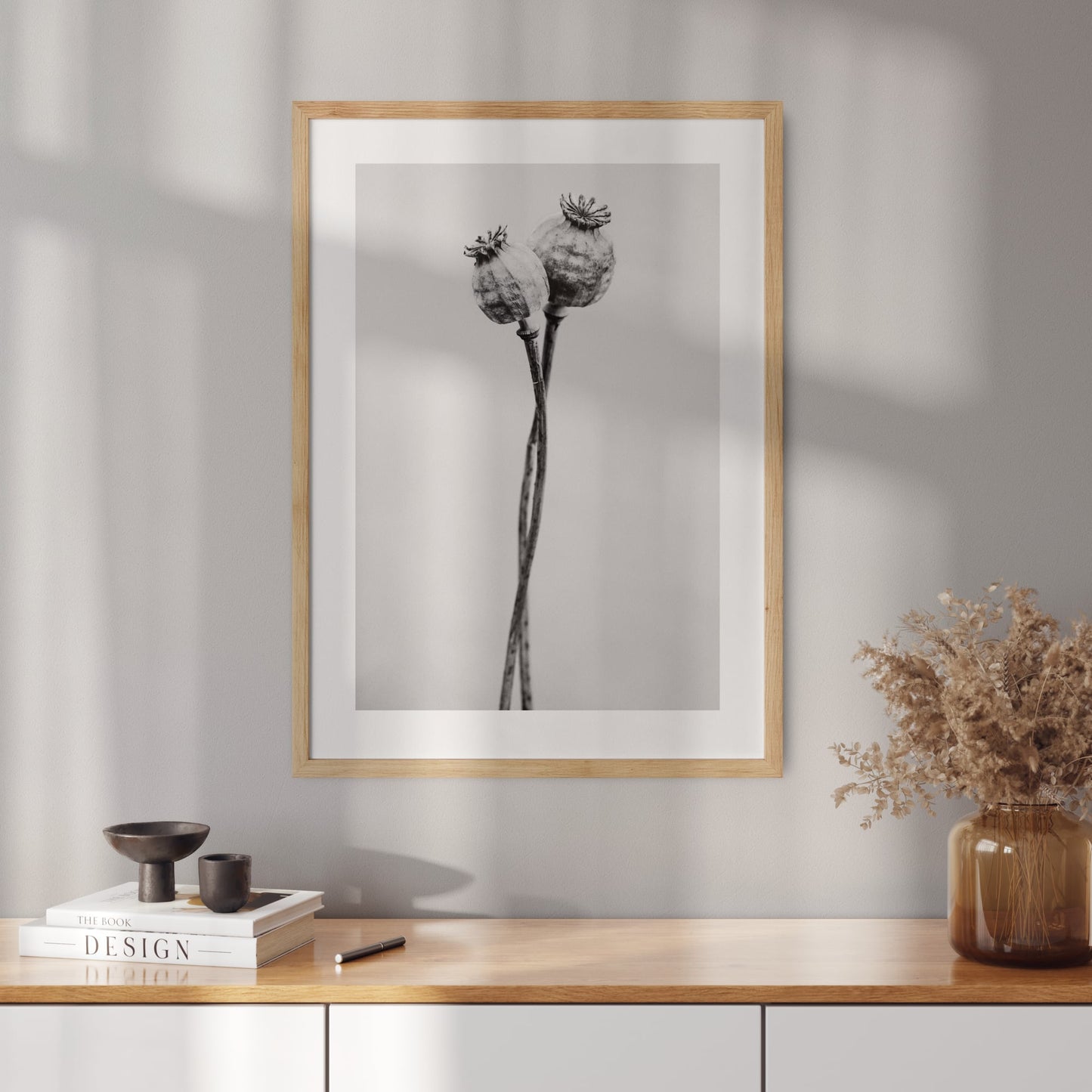 Poster with a photo of two poppies