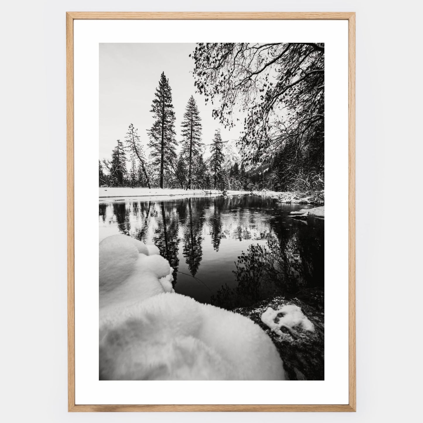 Poster with a photo of a winter pond