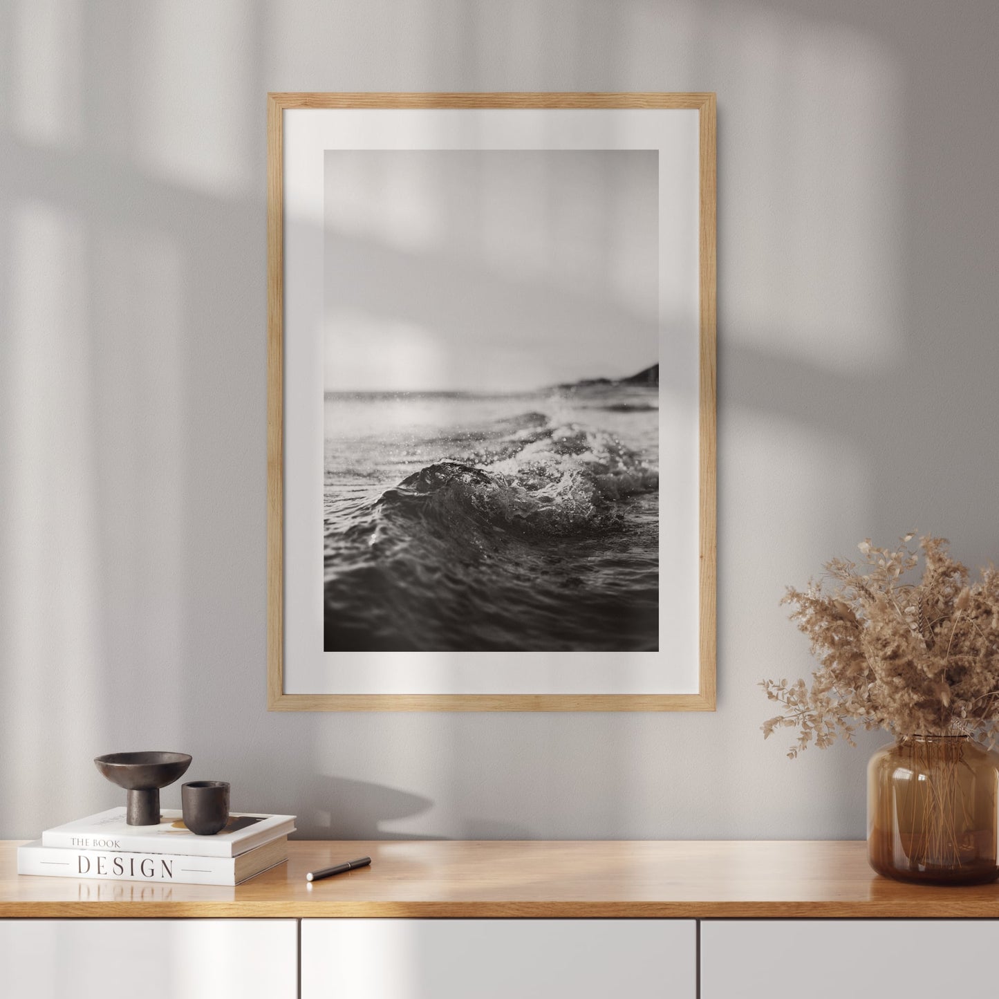 Poster with a photo of the sea surface