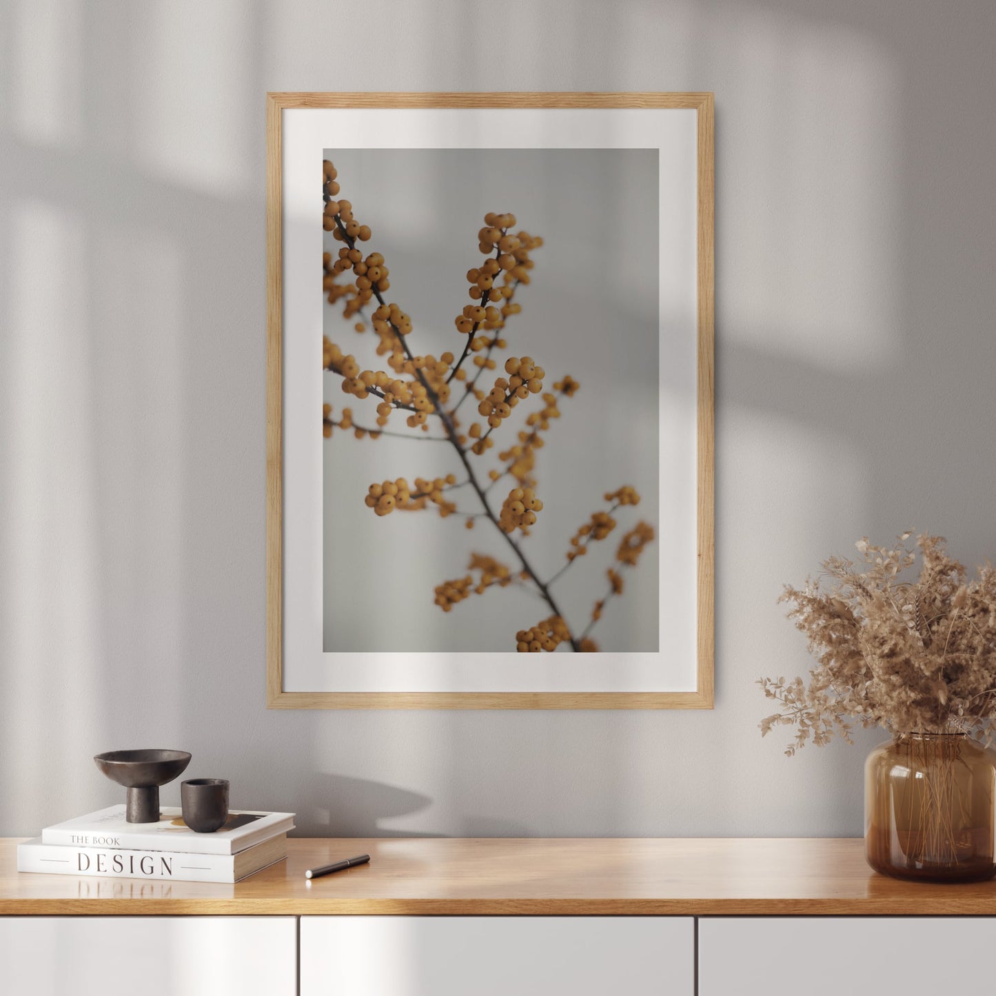 Poster with a photo of a twig