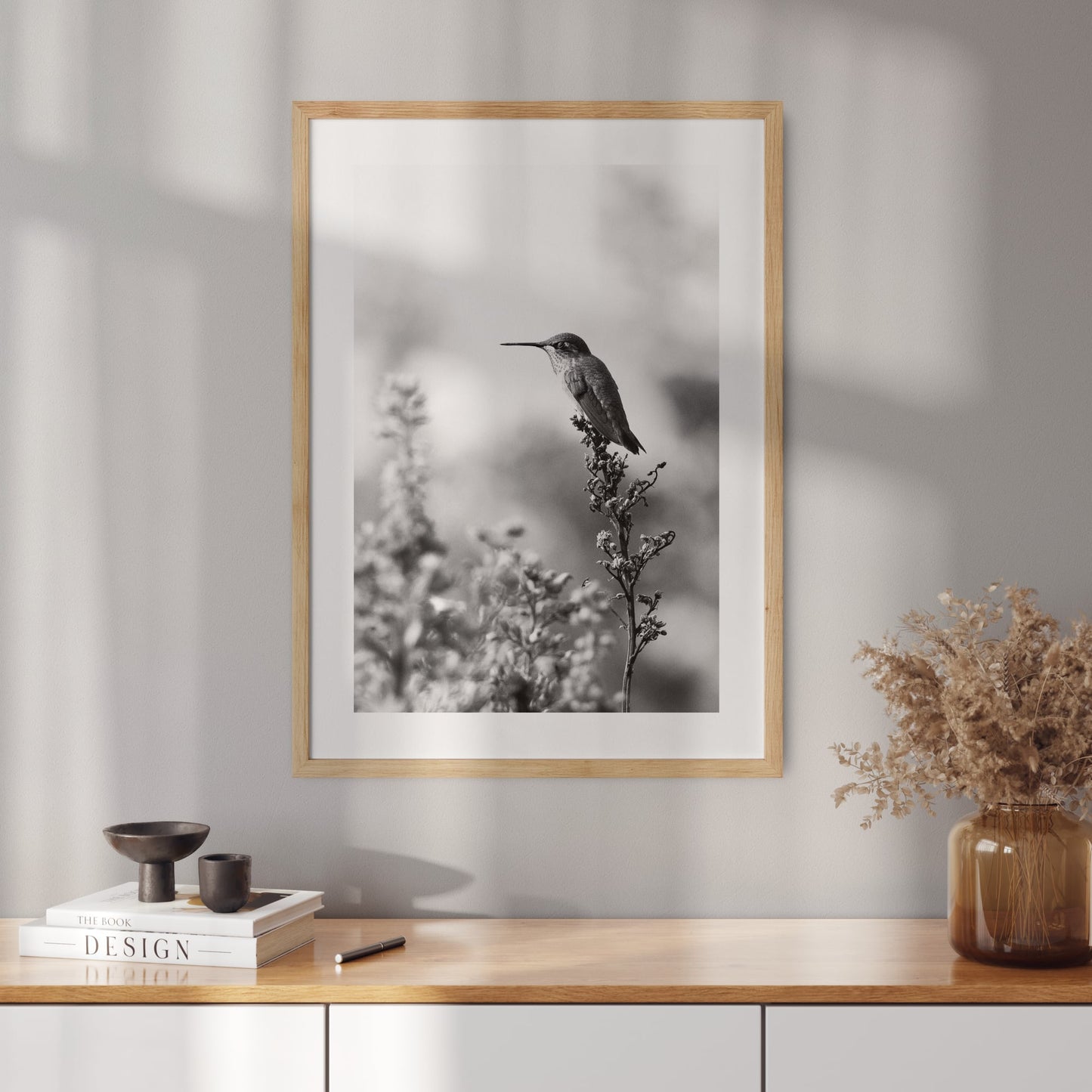 Poster with a photo of a hummingbird