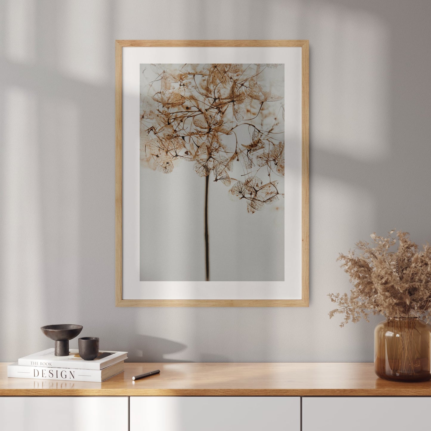 Poster with a photo of a dried flower