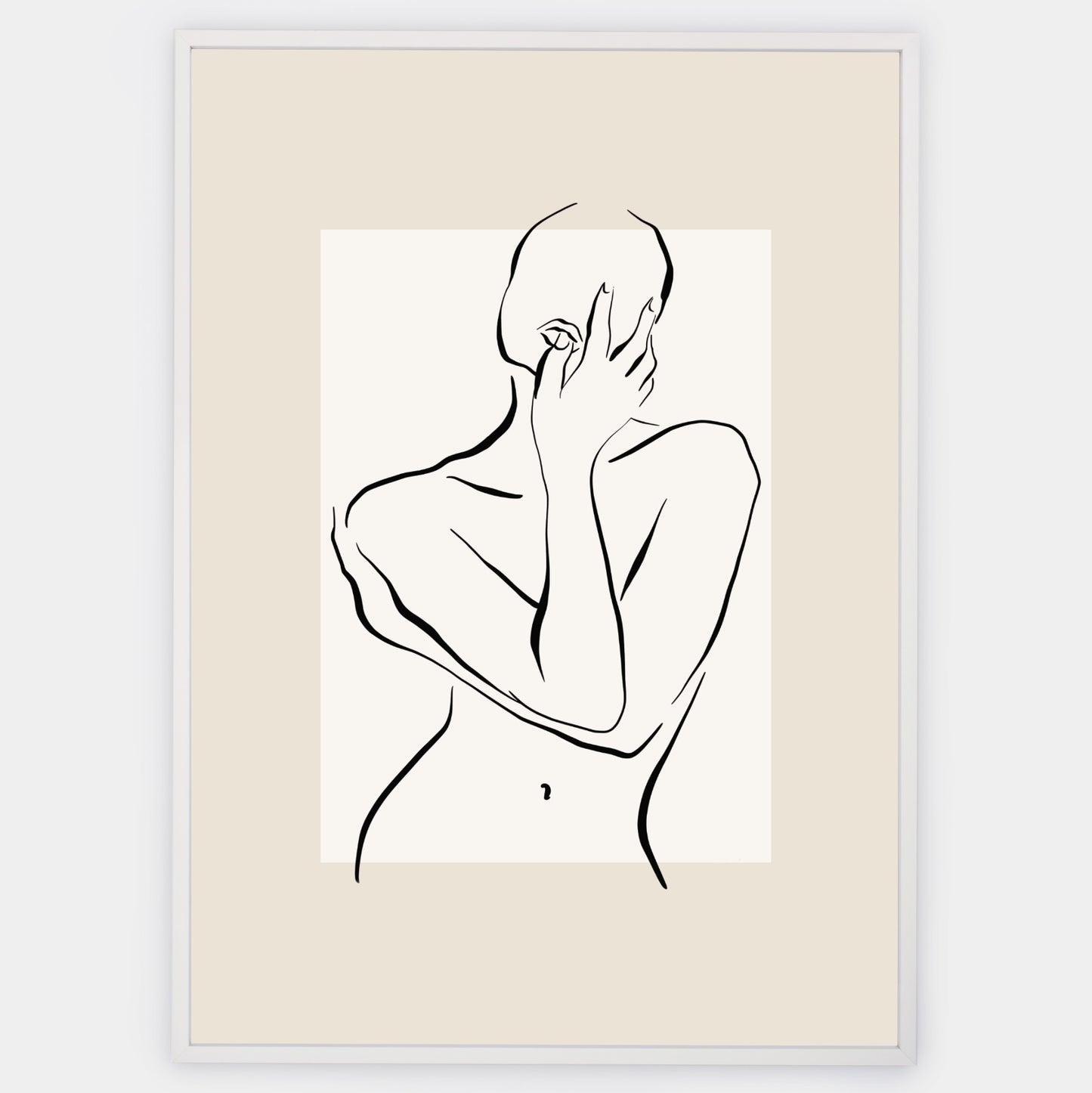 Boho poster with graphic of a silhouette of a naked woman