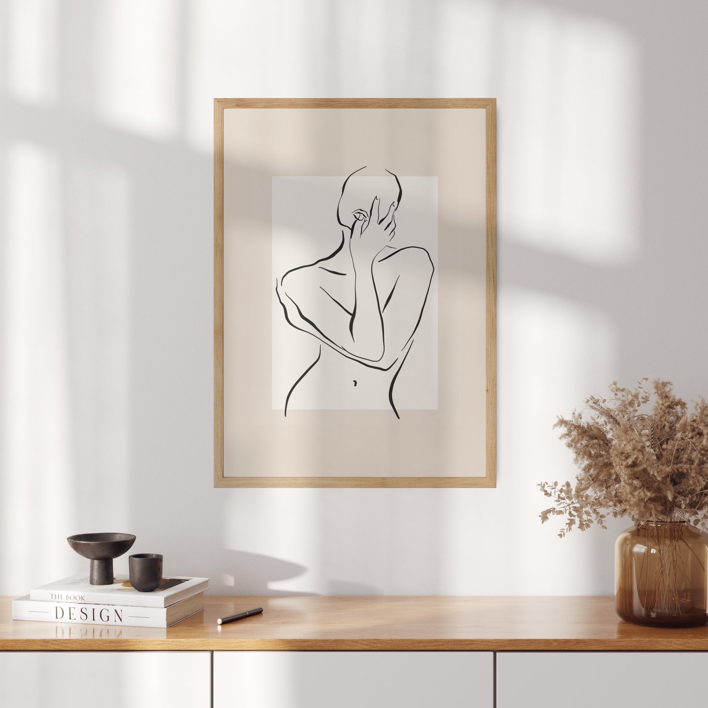 Boho poster with graphic of a silhouette of a naked woman