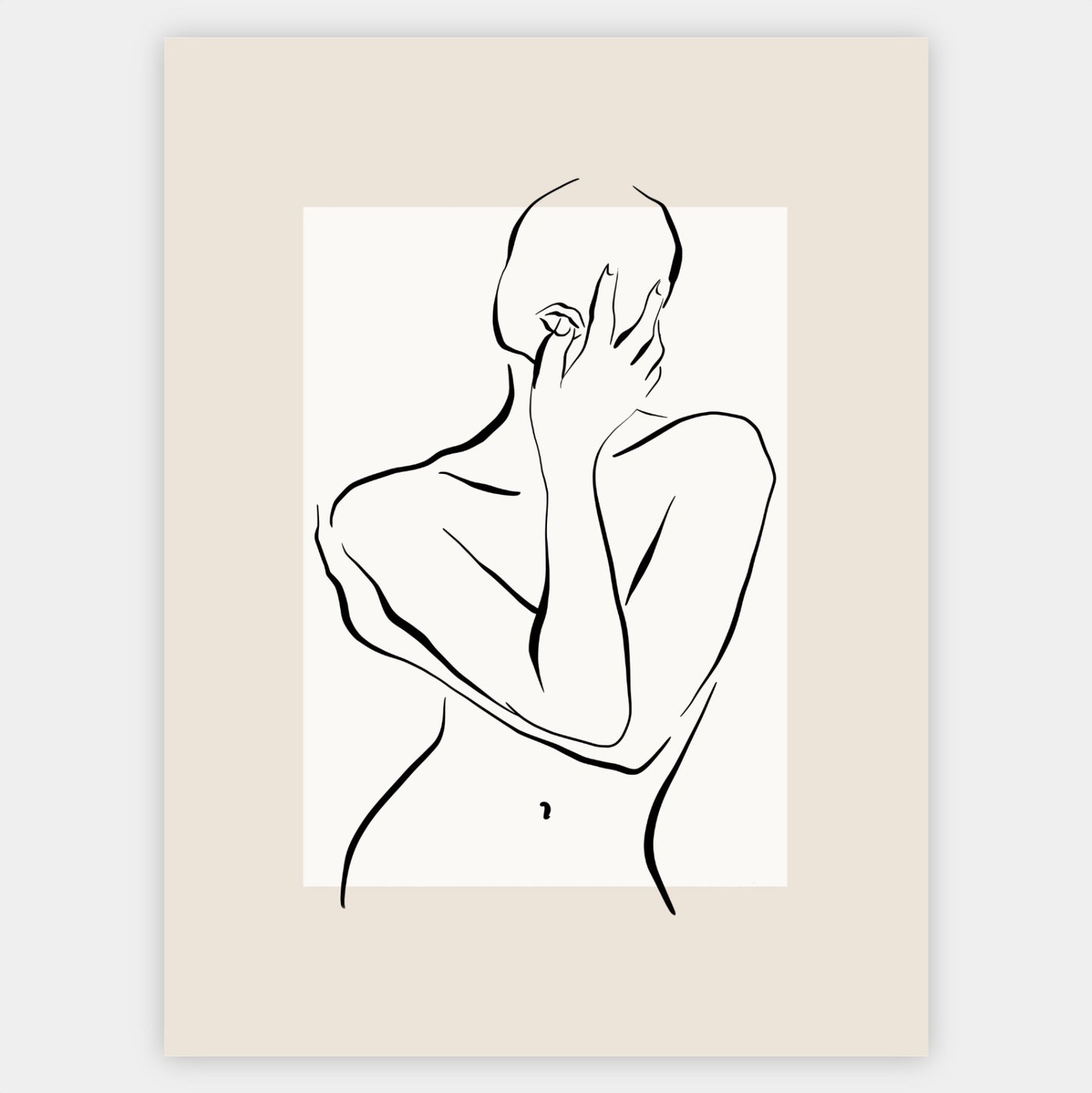 Boho poster with graphic of a silhouette of a naked woman