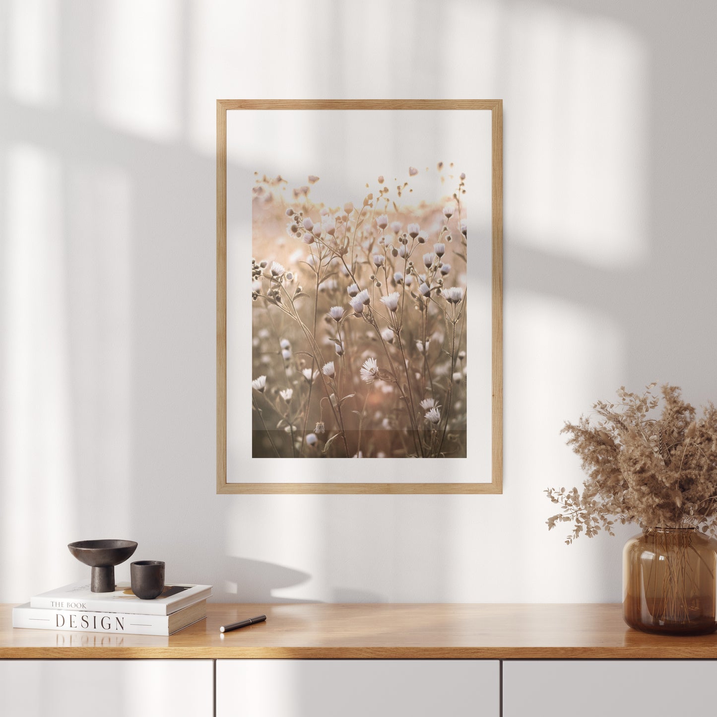 Boho poster with a photo of meadow flowers