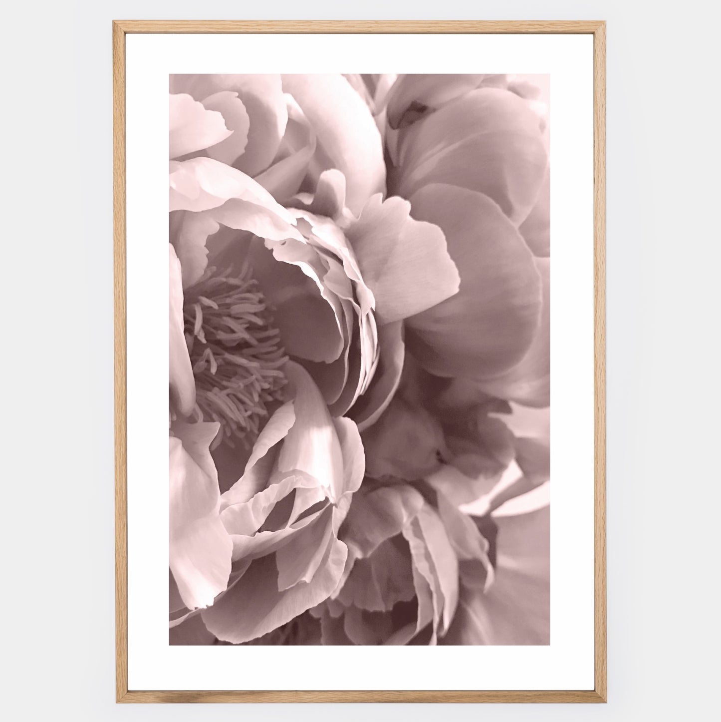 Boho poster with a photo of a peony flower
