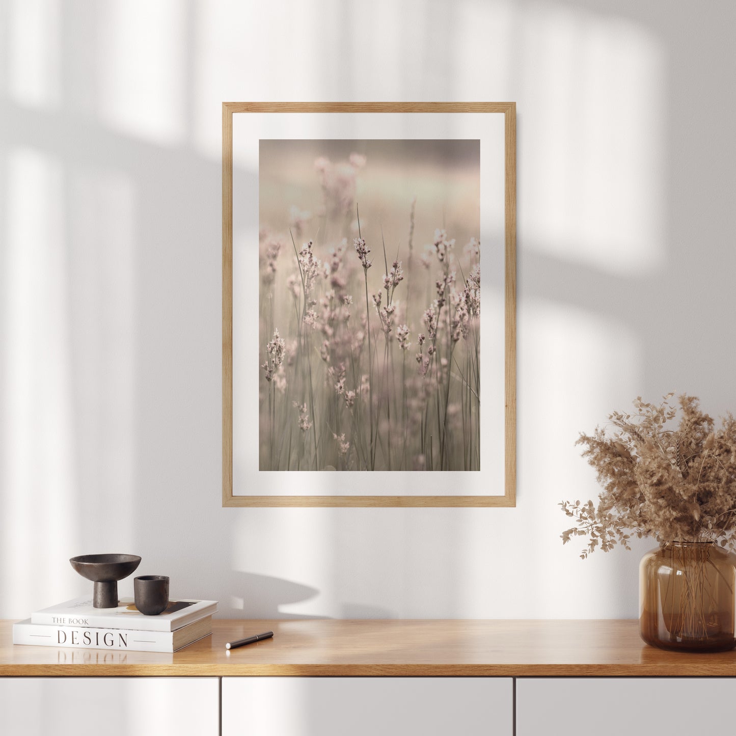 Boho poster with a photo of flowering grass