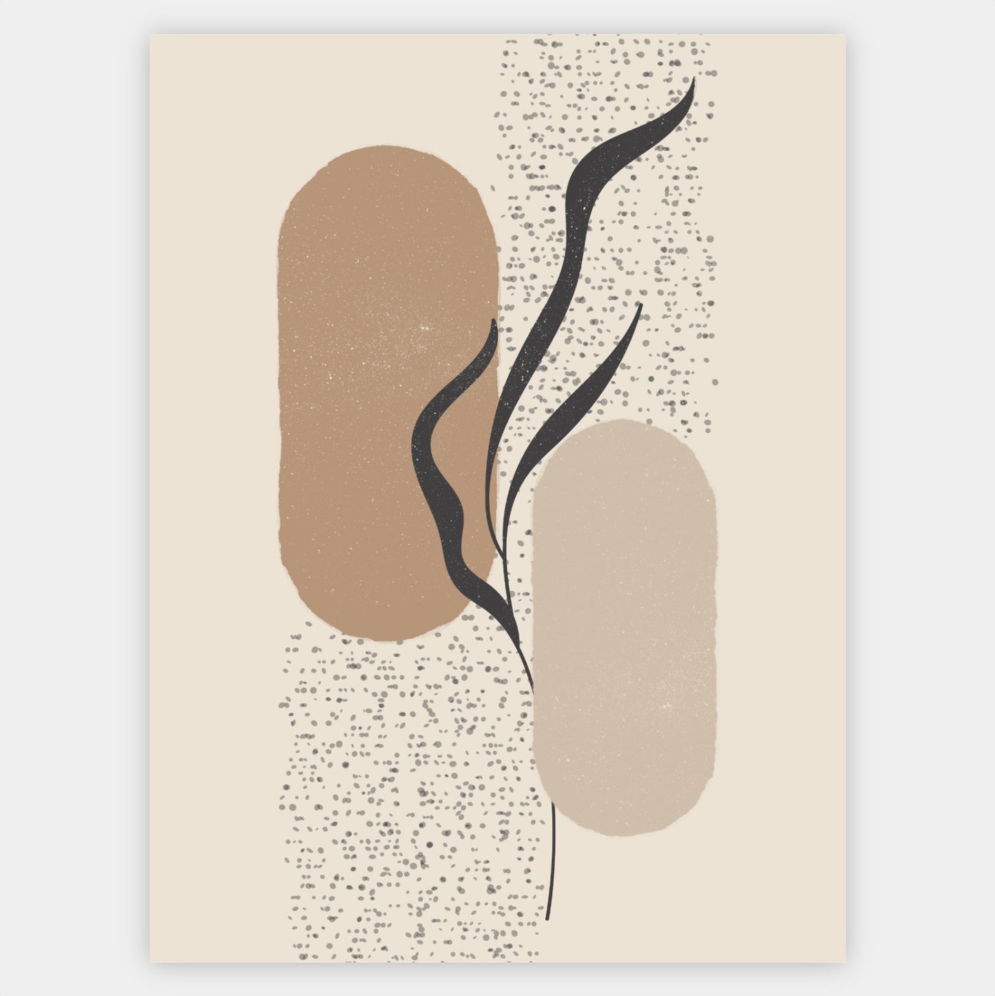 Boho poster with round geometric shapes