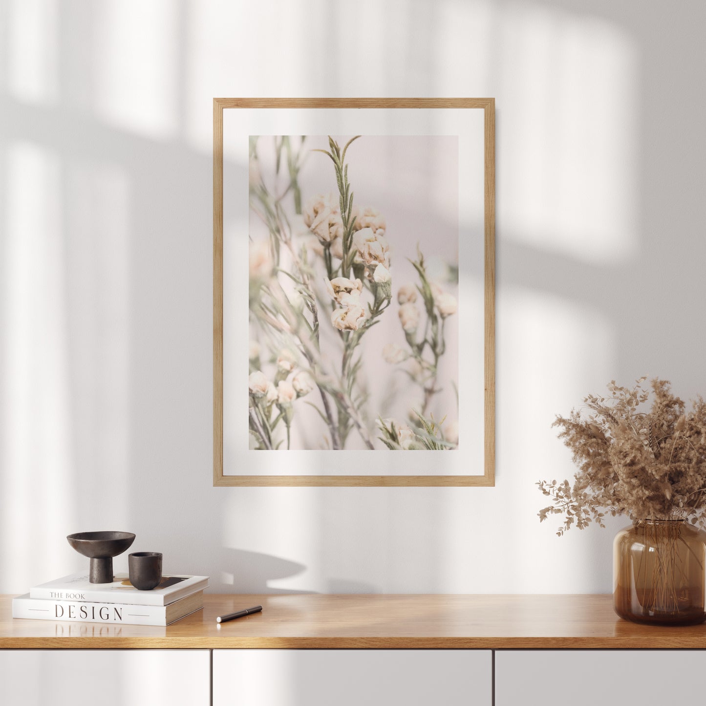 Boho poster with a photo of a meadow