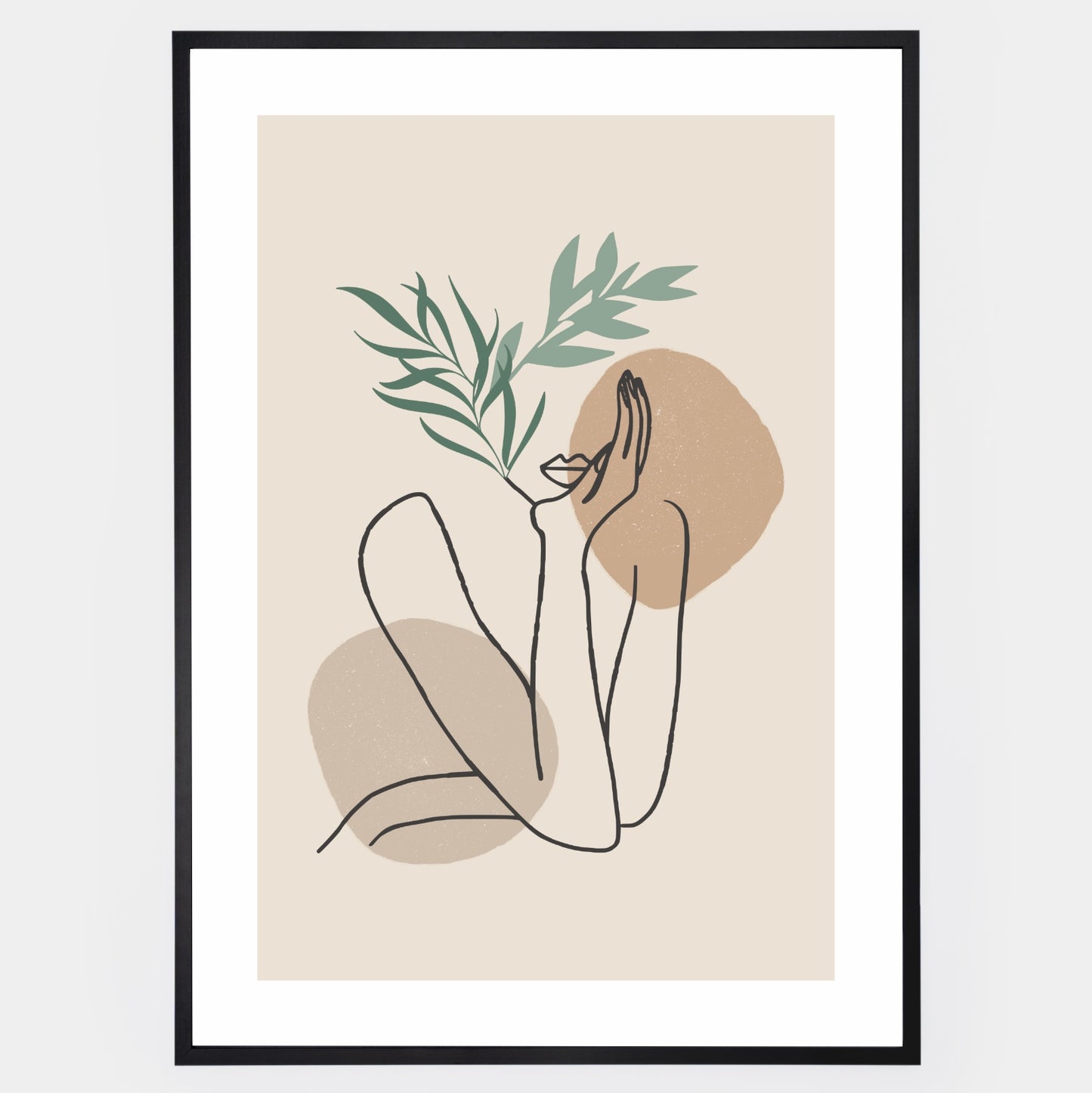 Boho poster with a woman's silhouette