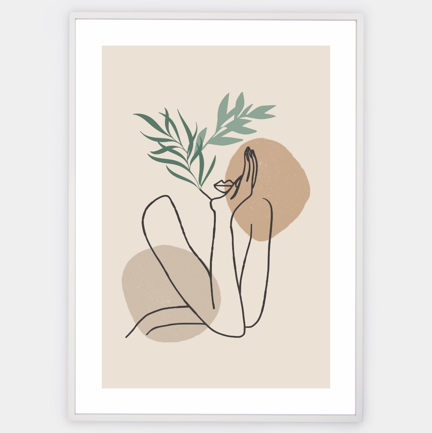 Boho poster with a woman's silhouette