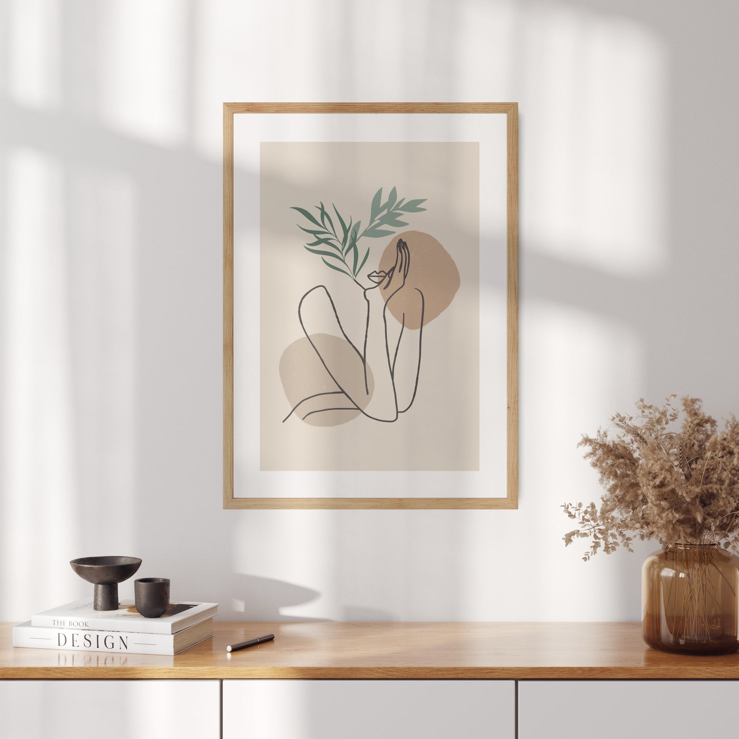 Boho poster with a woman's silhouette