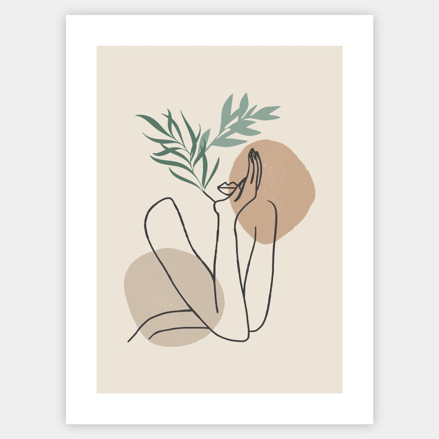 Boho poster with a woman's silhouette