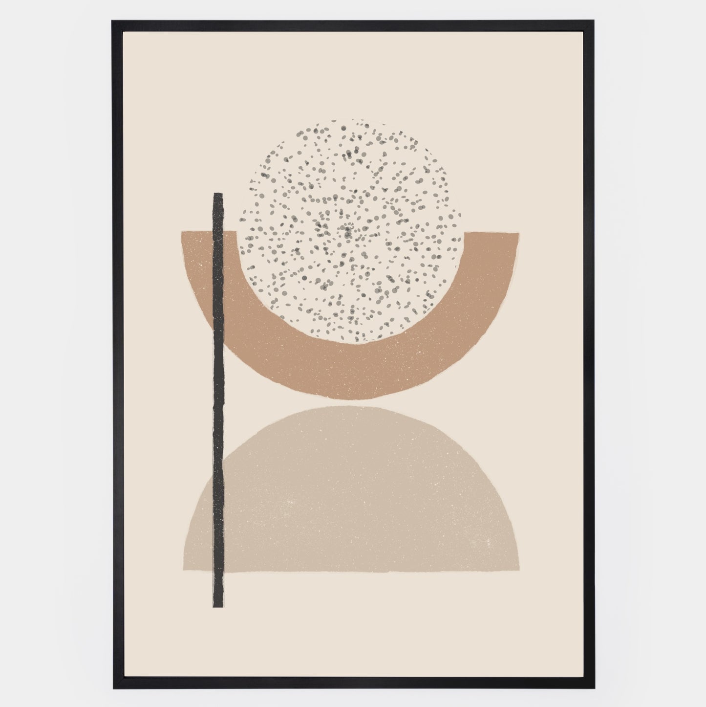 Boho poster with round geometric shapes and a circle