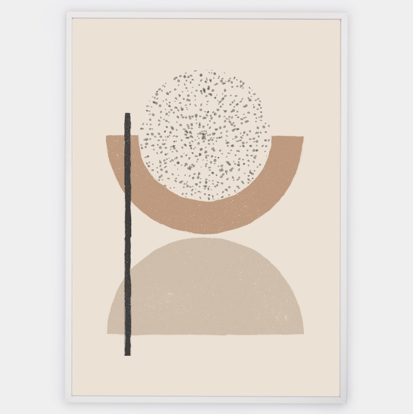 Boho poster with round geometric shapes and a circle