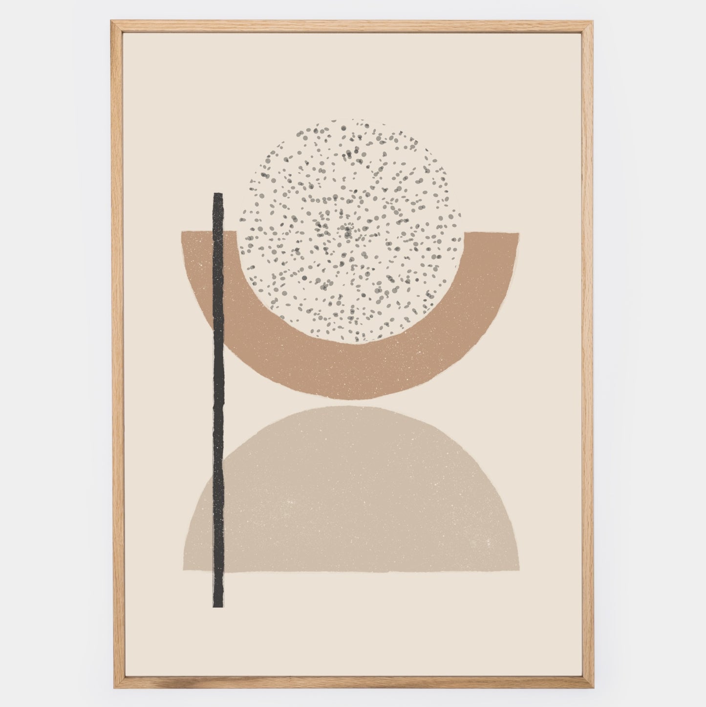 Boho poster with round geometric shapes and a circle