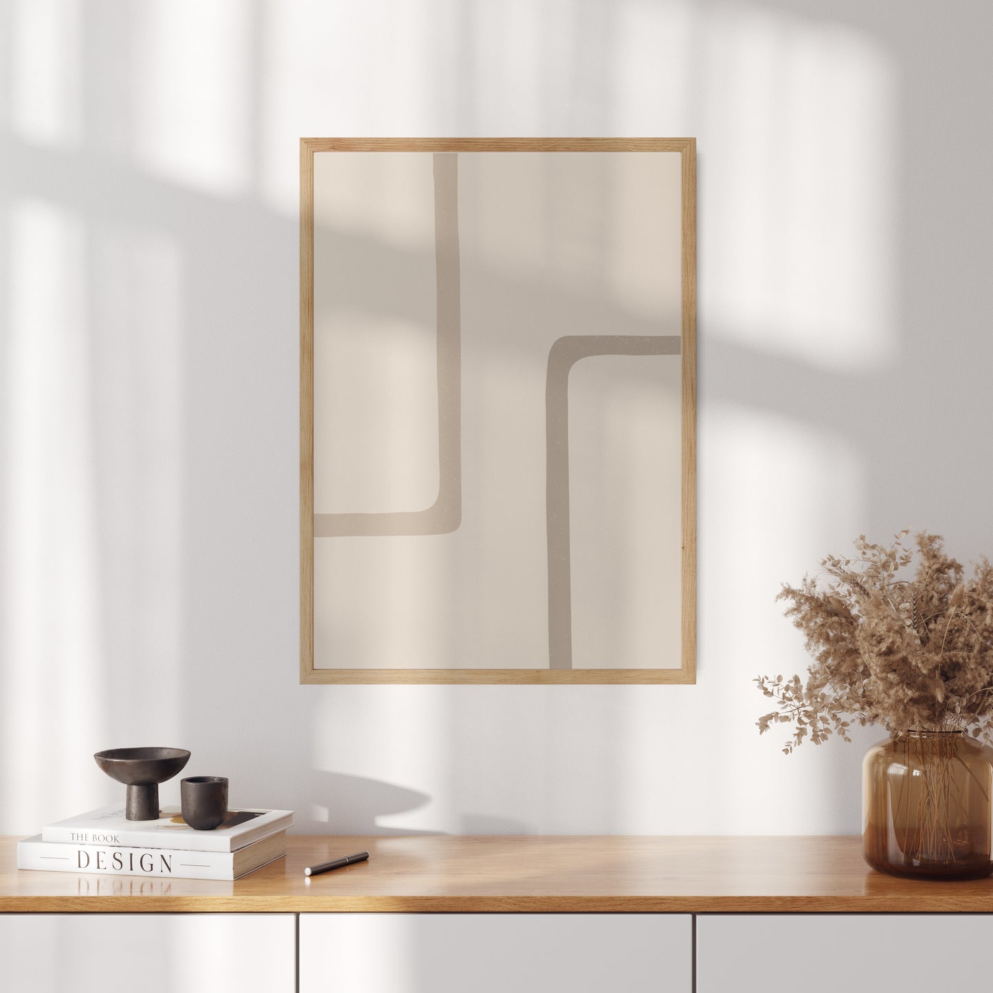 Boho poster with square geometric shapes No. 1