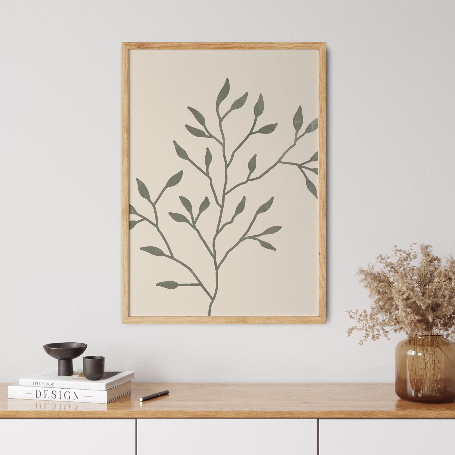 Boho Poster with Twig Graphics