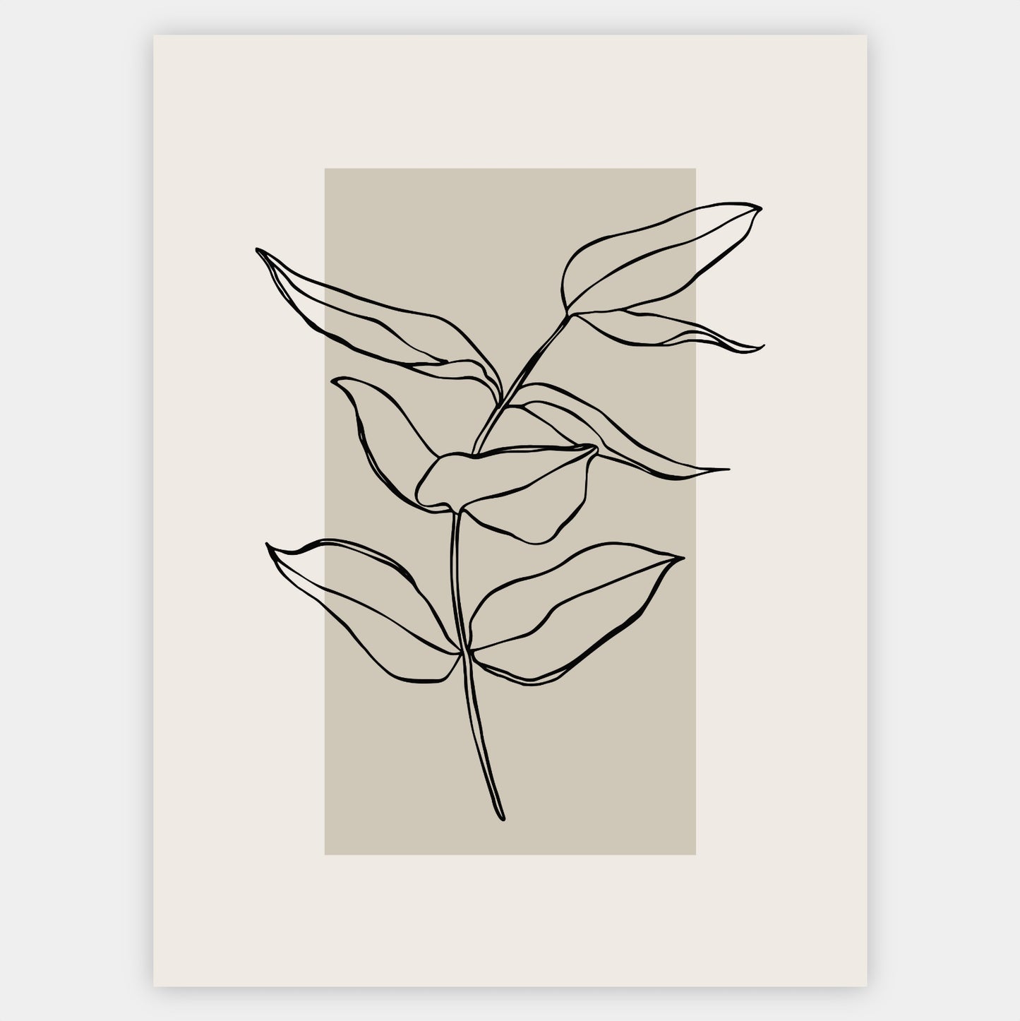 Boho Poster with Overlapping Leaf Graphics