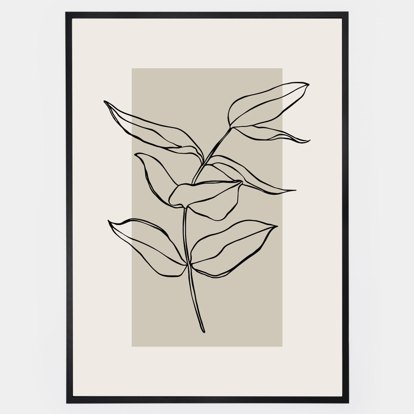 Boho Poster with Overlapping Leaf Graphics