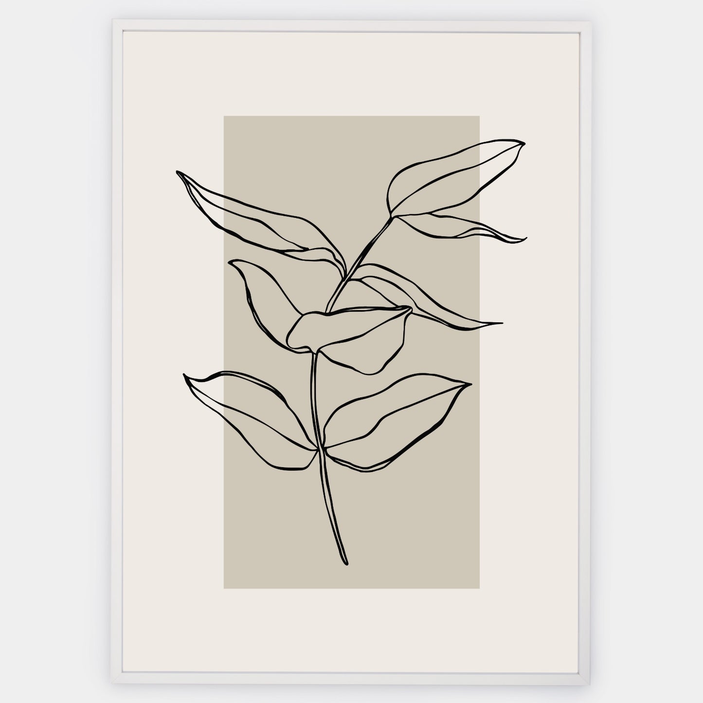 Boho Poster with Overlapping Leaf Graphics