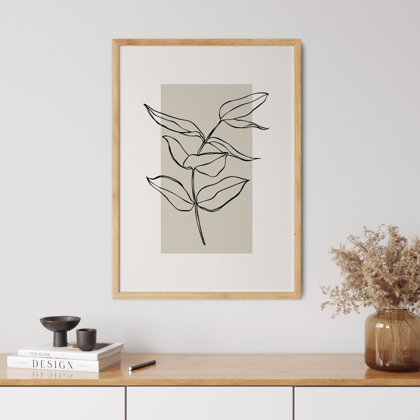 Boho Poster with Overlapping Leaf Graphics