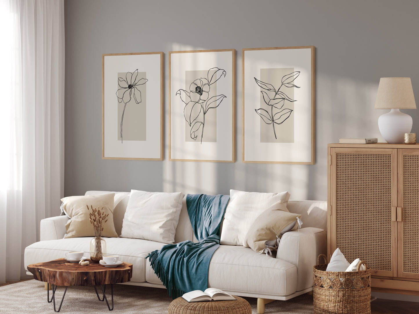 Boho Poster with Overlapping Leaf Graphics