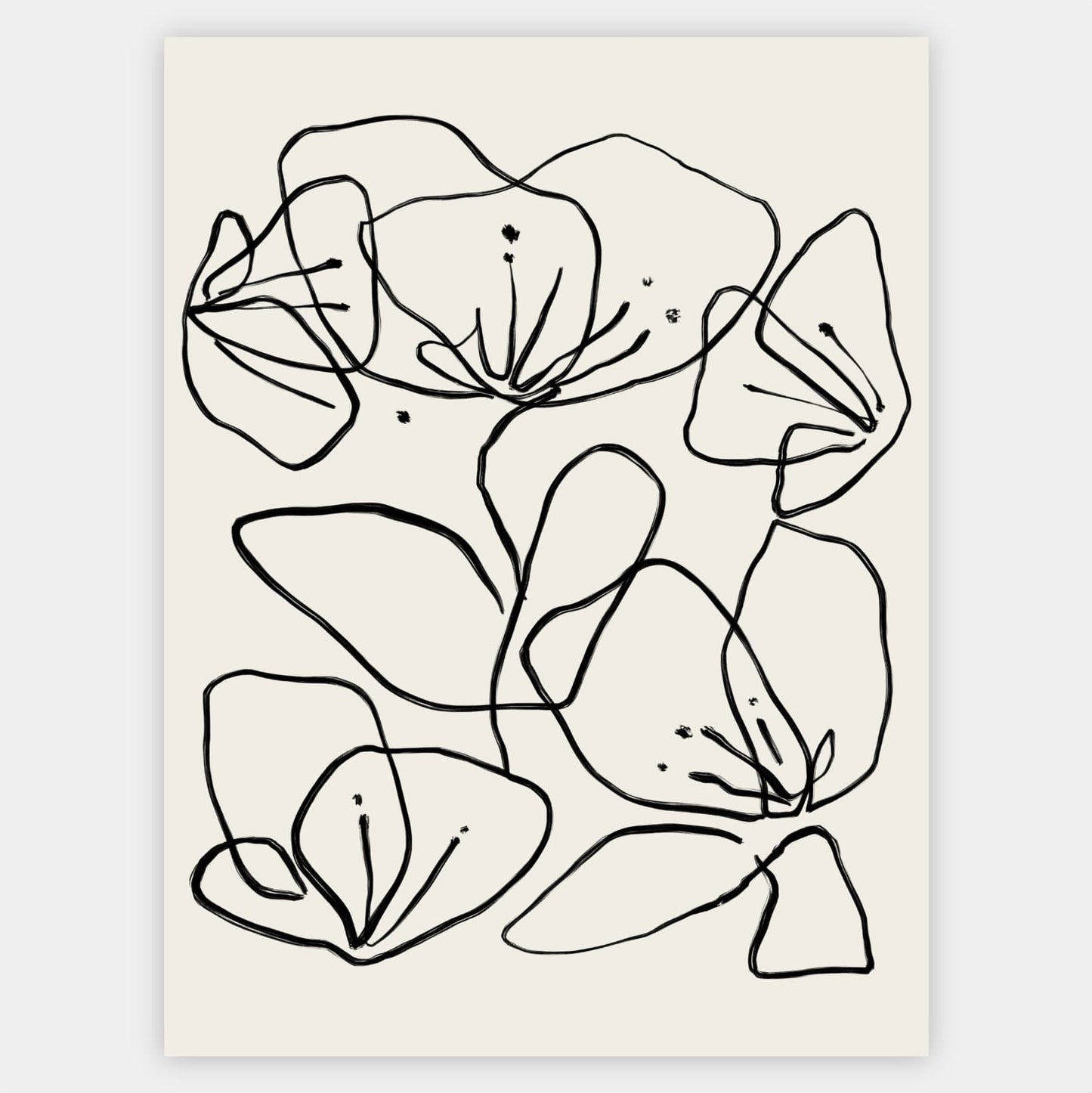 Boho Poster "Flower line" No. 1