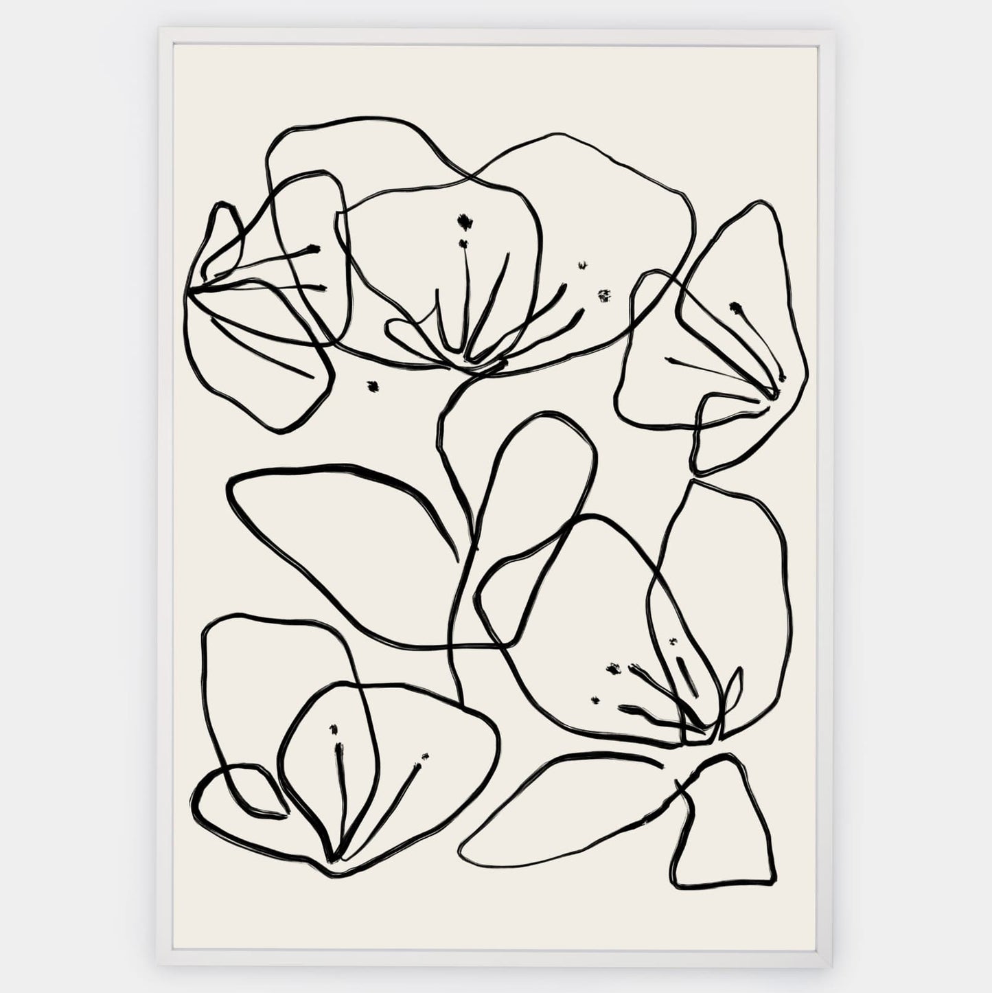 Boho Poster "Flower line" No. 1