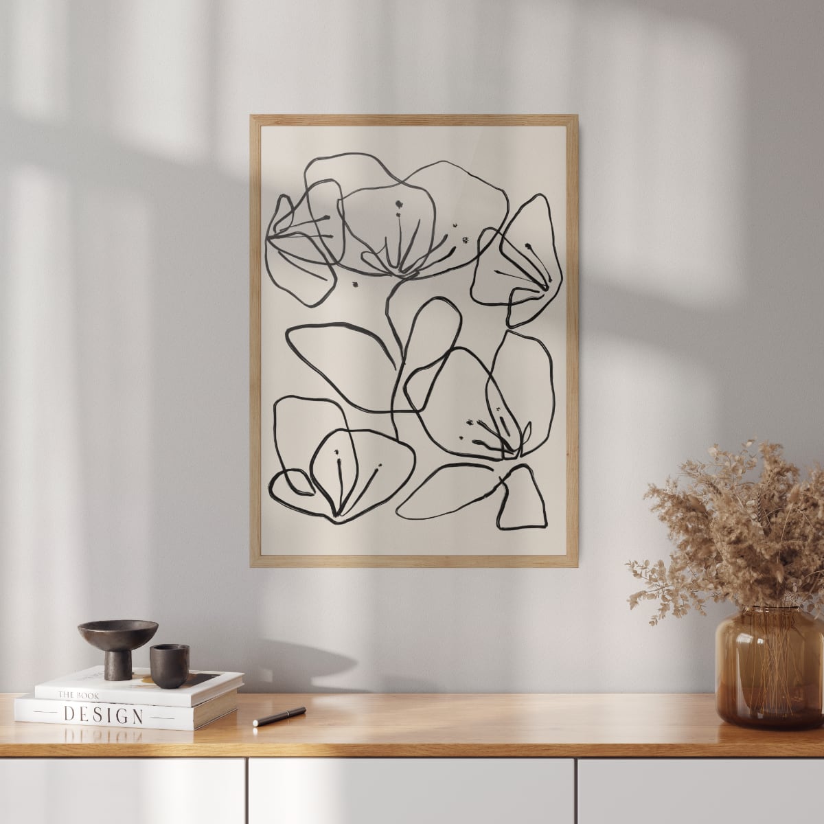 Boho Poster "Flower line" No. 1
