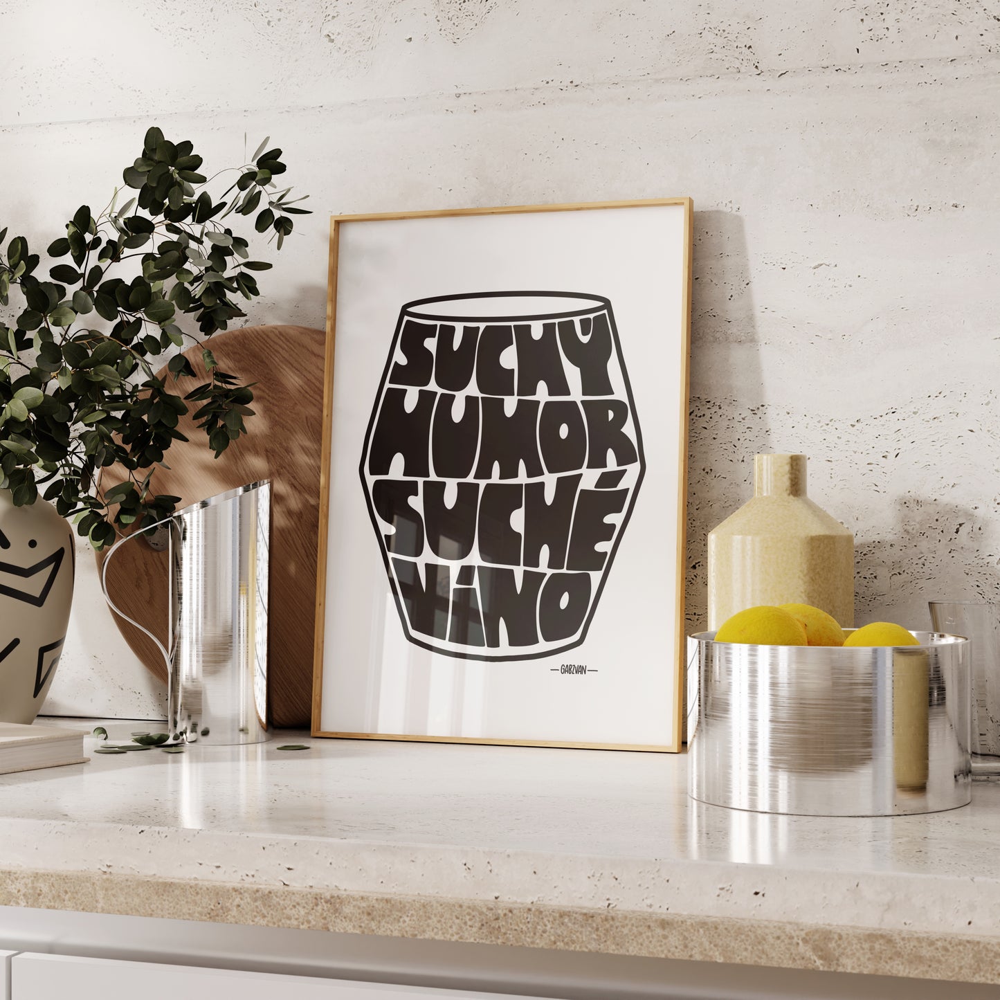 Poster Dry humor dry wine