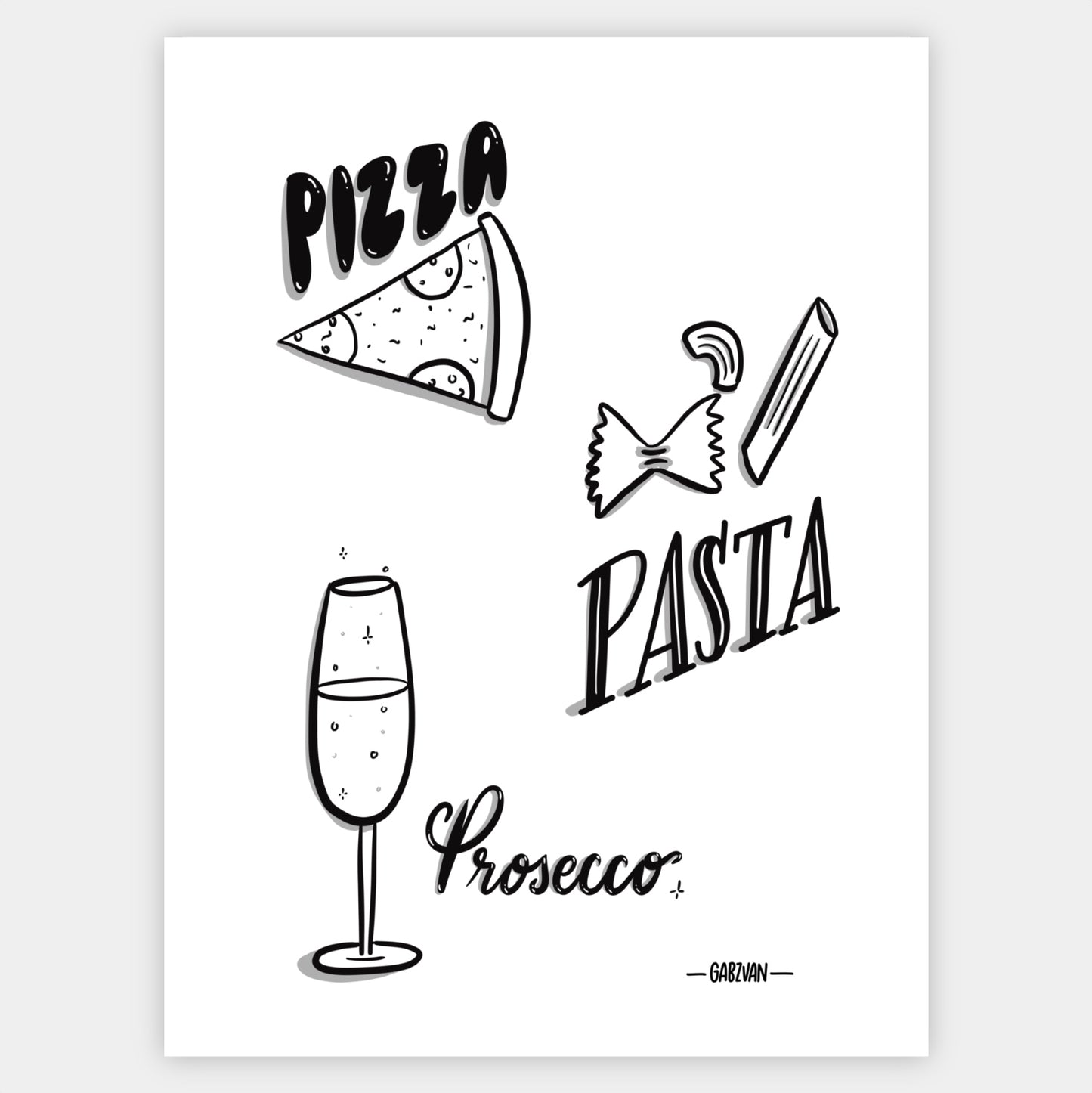 Pizza Pasta Prosecco Poster