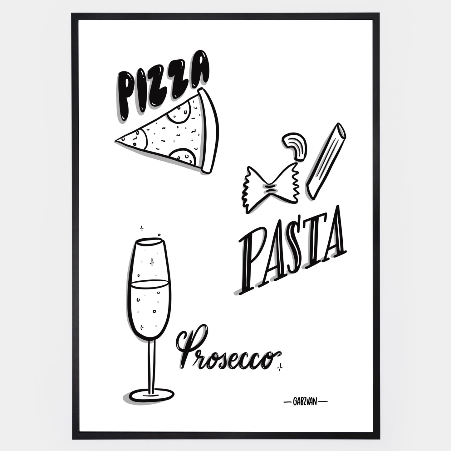 Pizza Pasta Prosecco Poster