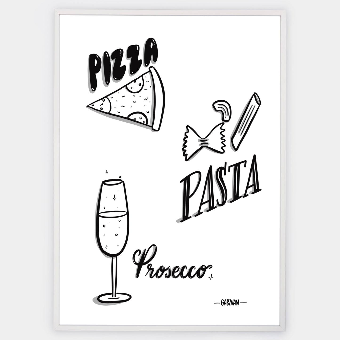 Pizza Pasta Prosecco Poster