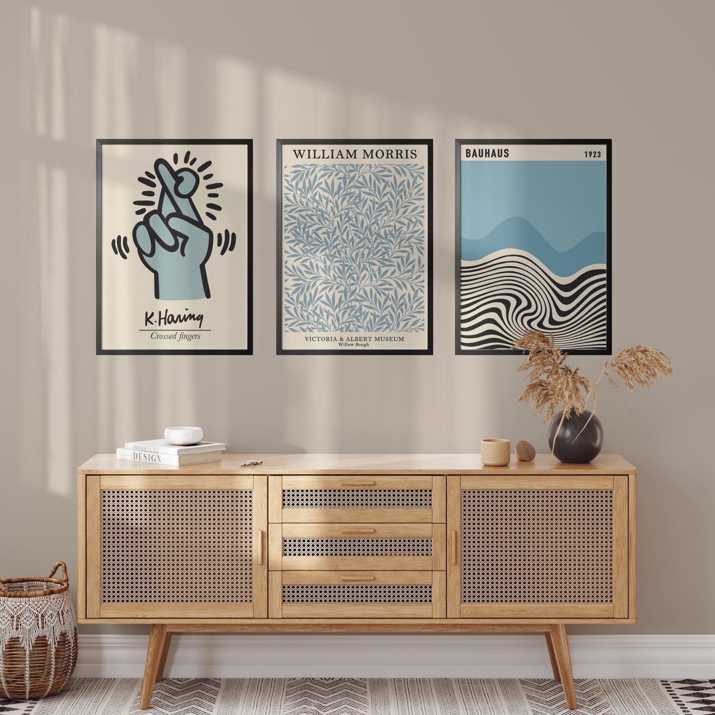 Crossed fingers poster | Keith Haring